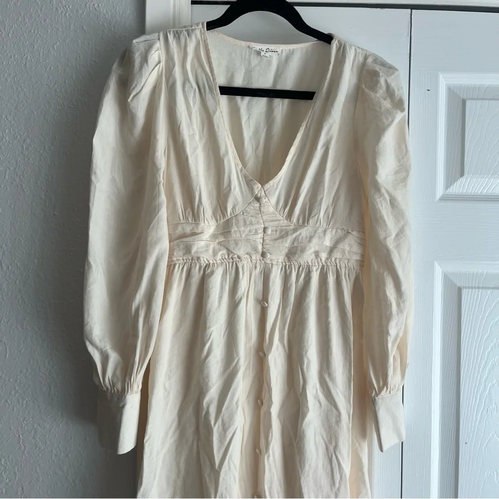 By the River Romantic Pinstripe Cottage Midi Dress
